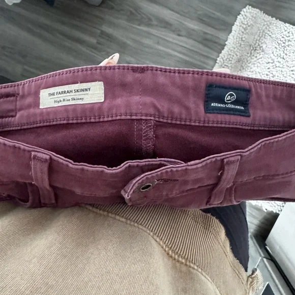 FINAL CHANCE AG Adriano Goldschmied Farrah High Waist Skinny Jeans in burgundy - Picture 7 of 9
